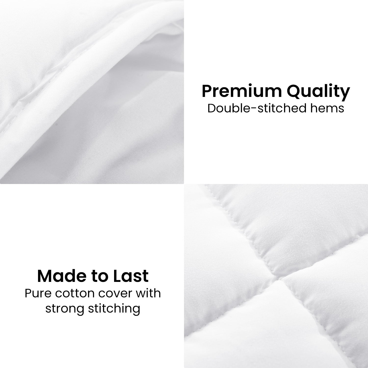 Laura Hill 500GSM Goose Down Feather Comforter in super king size, featuring a luxurious cotton cover and plush goose down filling.